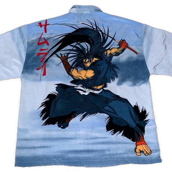 Other - Vintage Ox All Over Print AOP Warrior Anime Button Shirt Size Large Rare